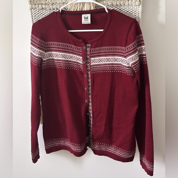 Dale of Norway Hedda Fair Isle Cardigan Sweater Long Sleeve Merino Wool Medium - Picture 4 of 10
